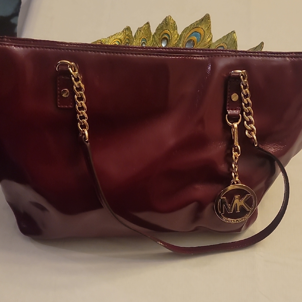 Michael Kors Burgundy Tote Bag